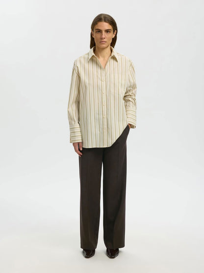 Slwrita Mw Wide Pant Mel Noos Brun