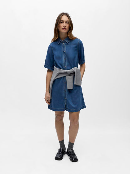 Objframe 2/4 Re Denim Dress Noos Blå