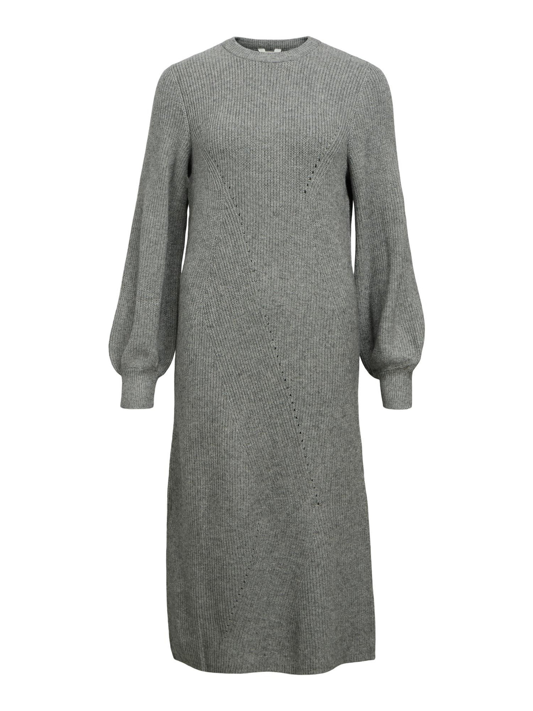 OBJDITTE RE L/S KNIT MIDI DRESS NOOS Medium Grey Melange