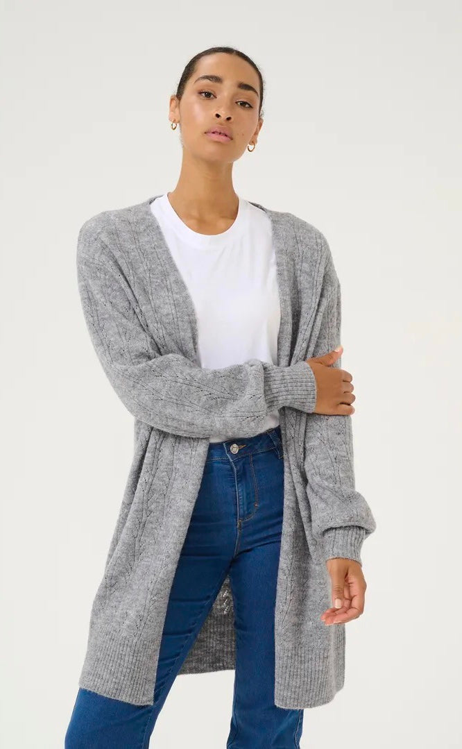 KATELLA KNIT CARDIGAN Lysegrå