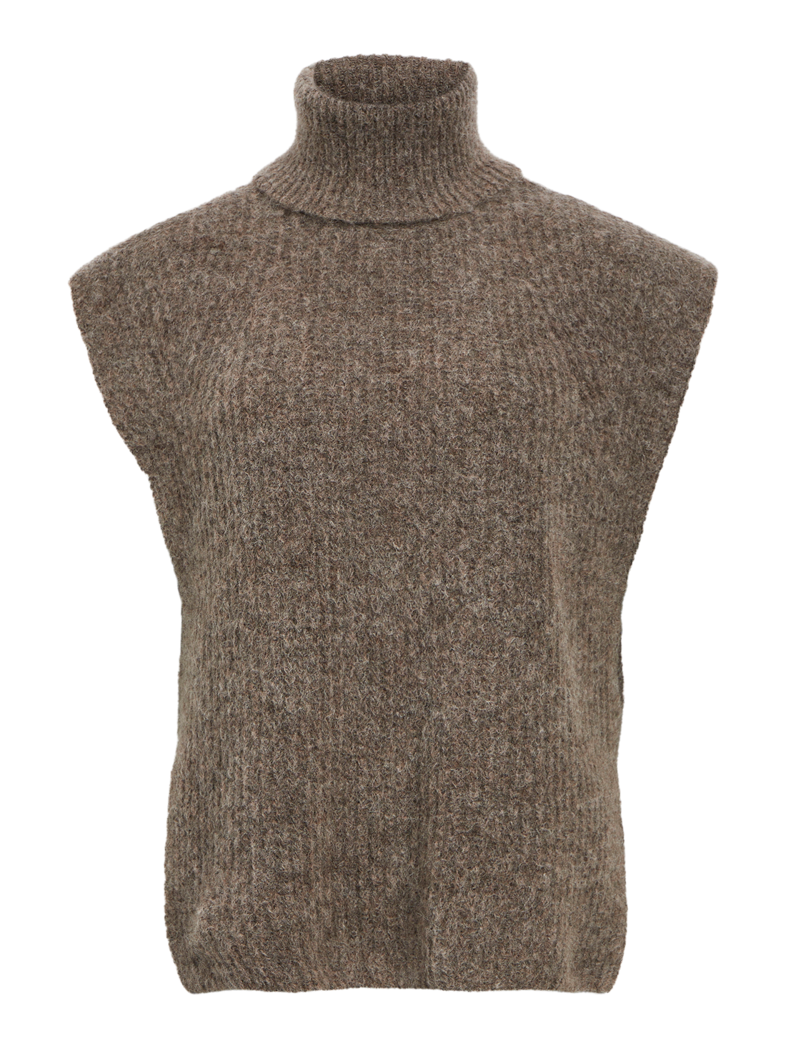 Objnete S/l Re Knit Vest Rep Brun