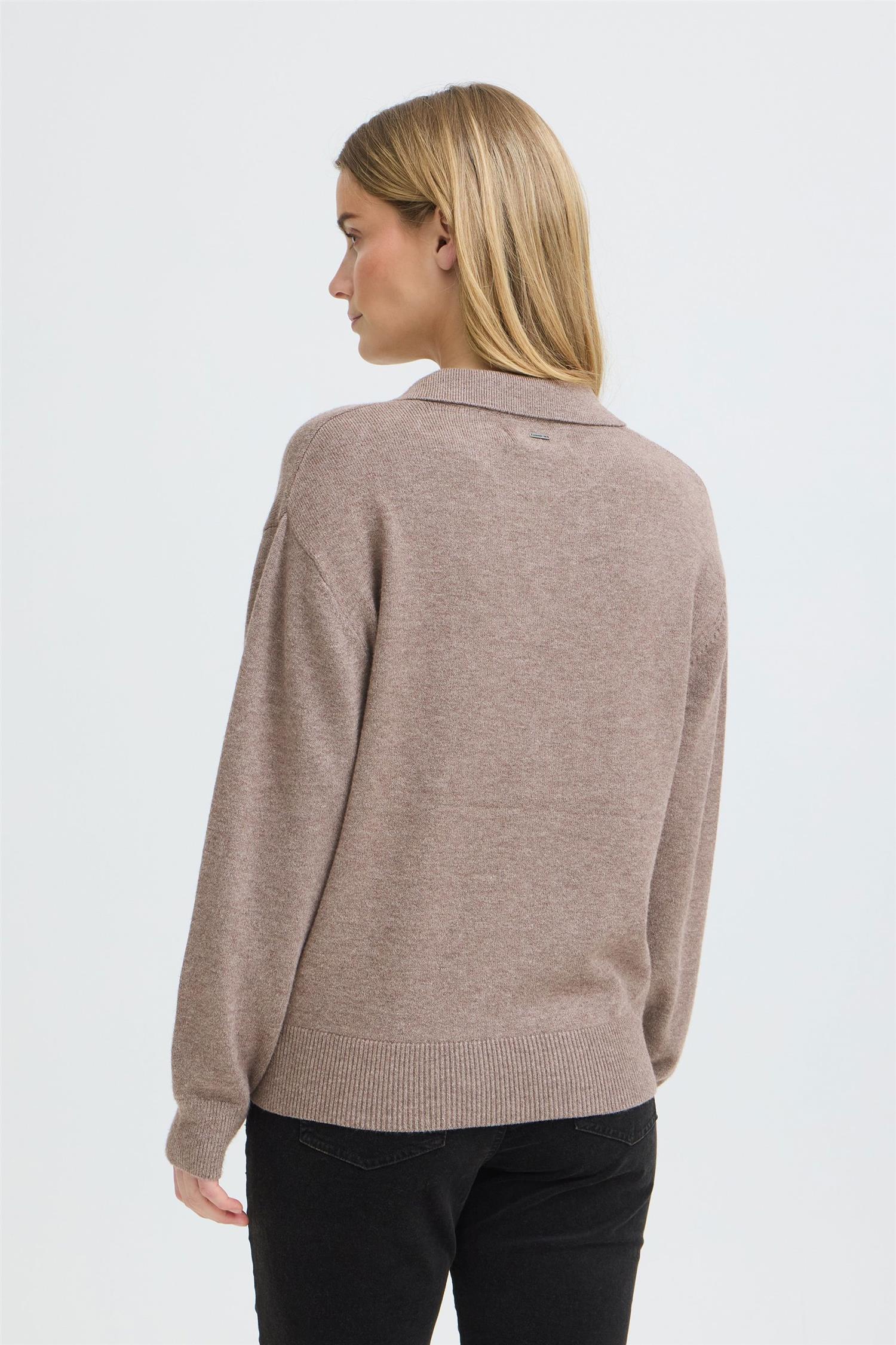 Pzsteffi Open Polo Pullover Brun