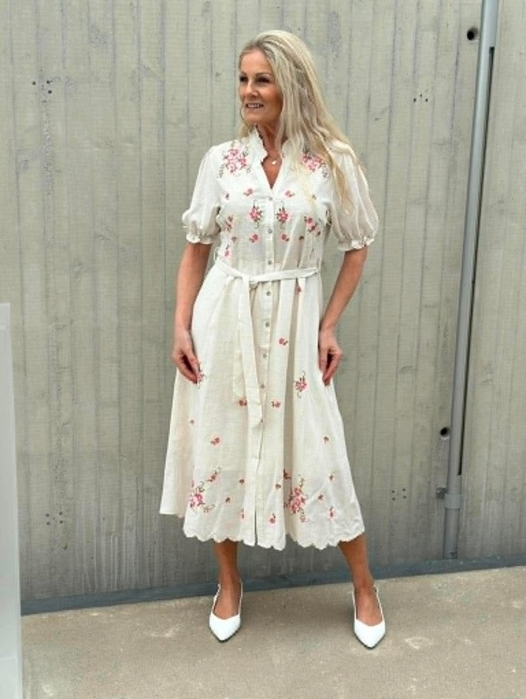 ZELIE KJOLE LANG Beige