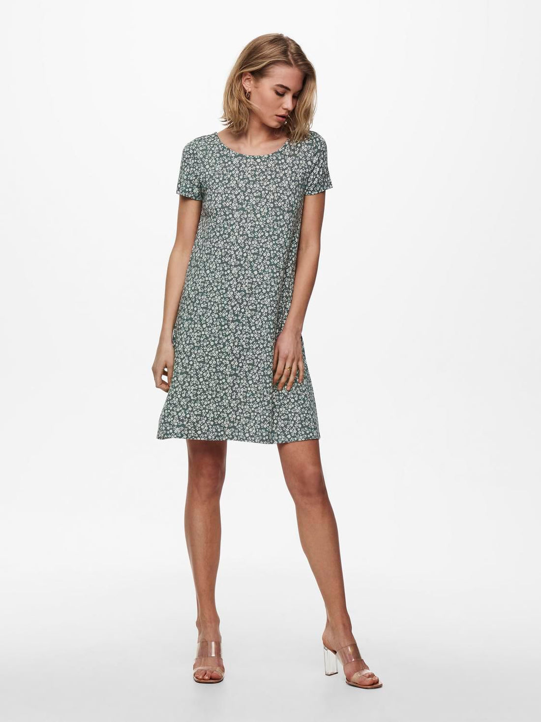 Onlbera Back Lace Up S/s Dress Jrs Noos Grønn