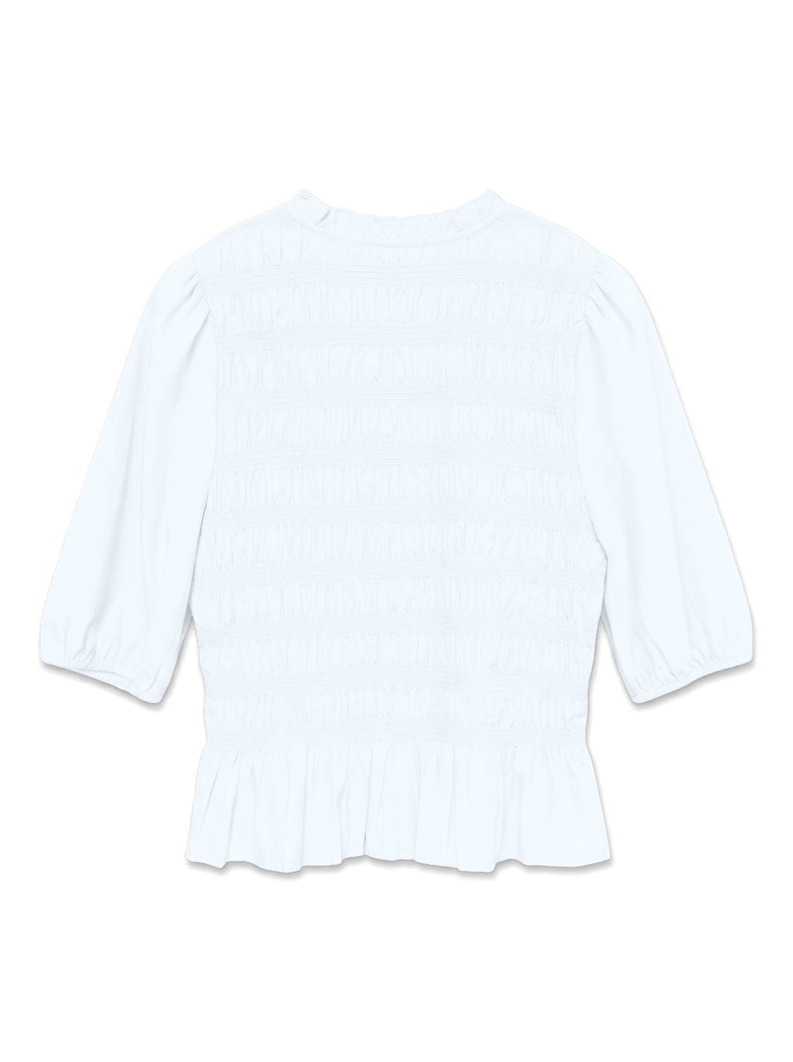 Vmemery 2/4 V-Neck Smock Top Wvn Ret Hvit