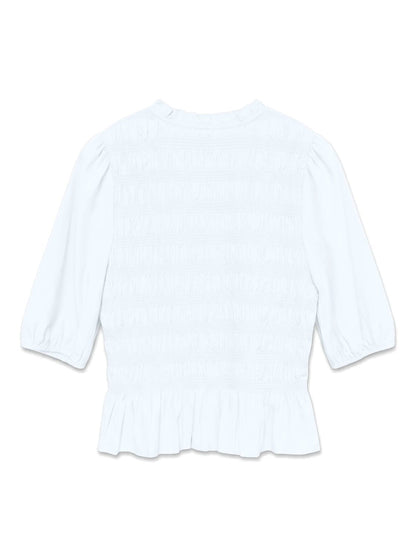 Vmemery 2/4 V-Neck Smock Top Wvn Ret Hvit