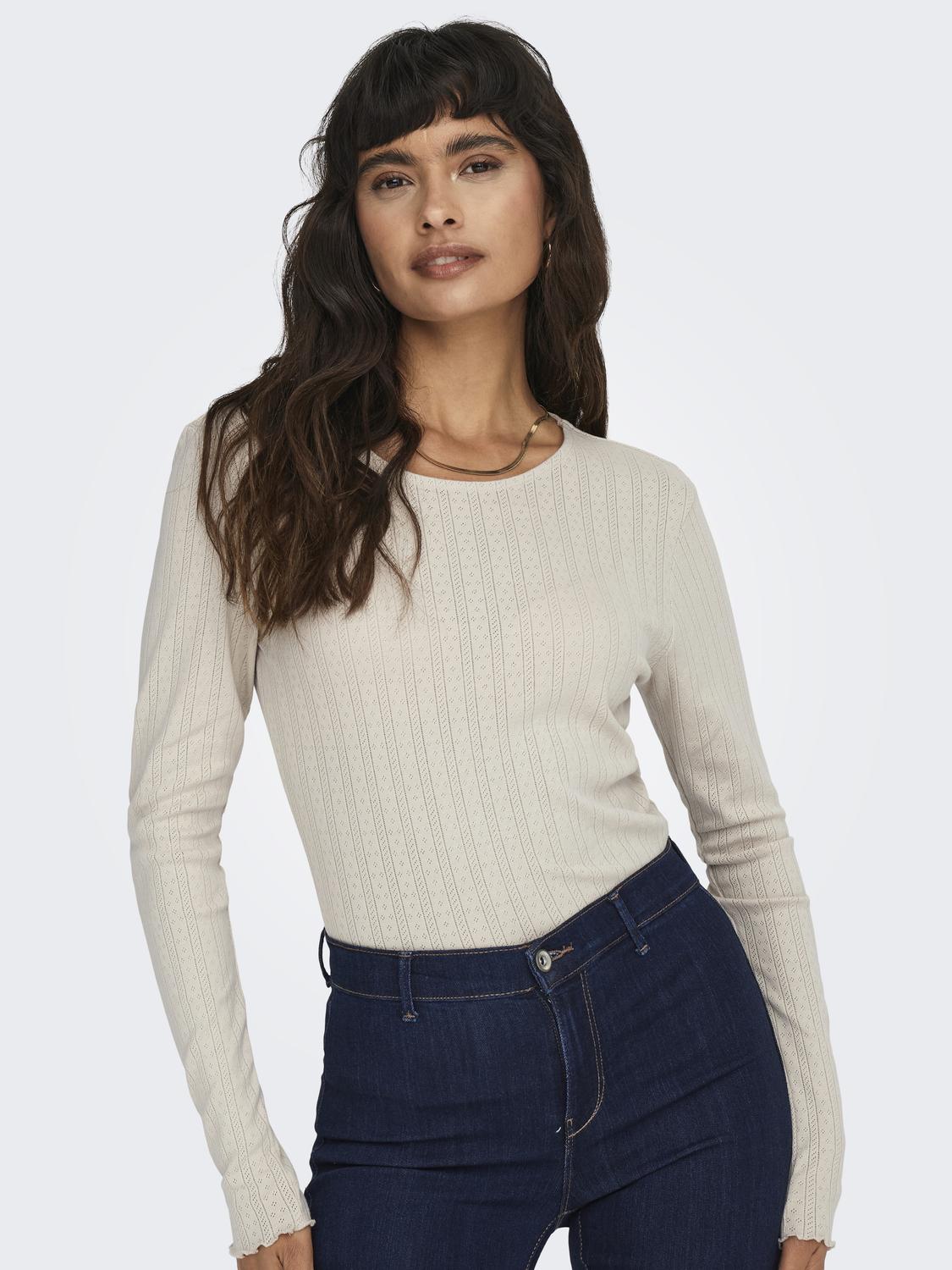 Onlcarlotta L/s Top Noos Jrs Beige