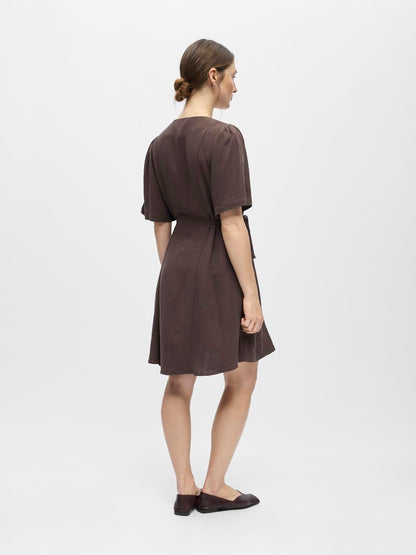 Objsanne S/s Re Short Dress 145 Nd Brun