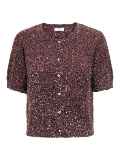 Jdynadine S/s Glitter Cardigan Knt Brun