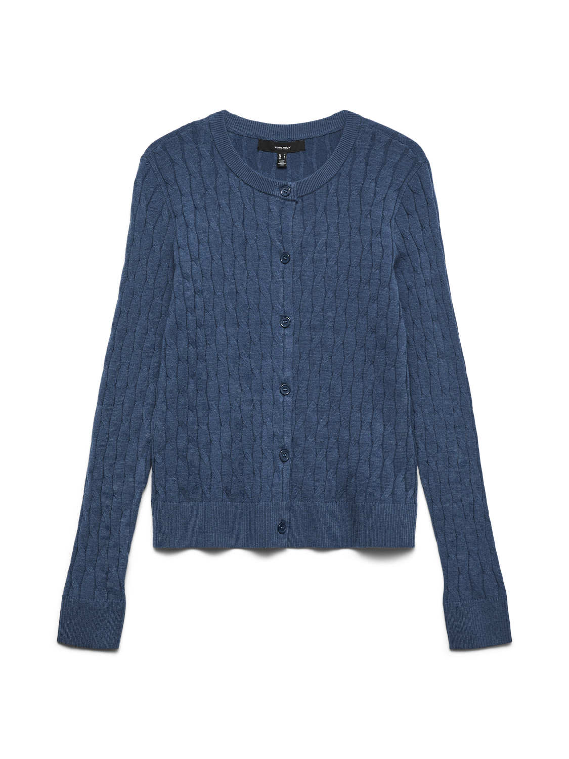 Vmfantastic Ls O-Neck Cable Cardigan Blå