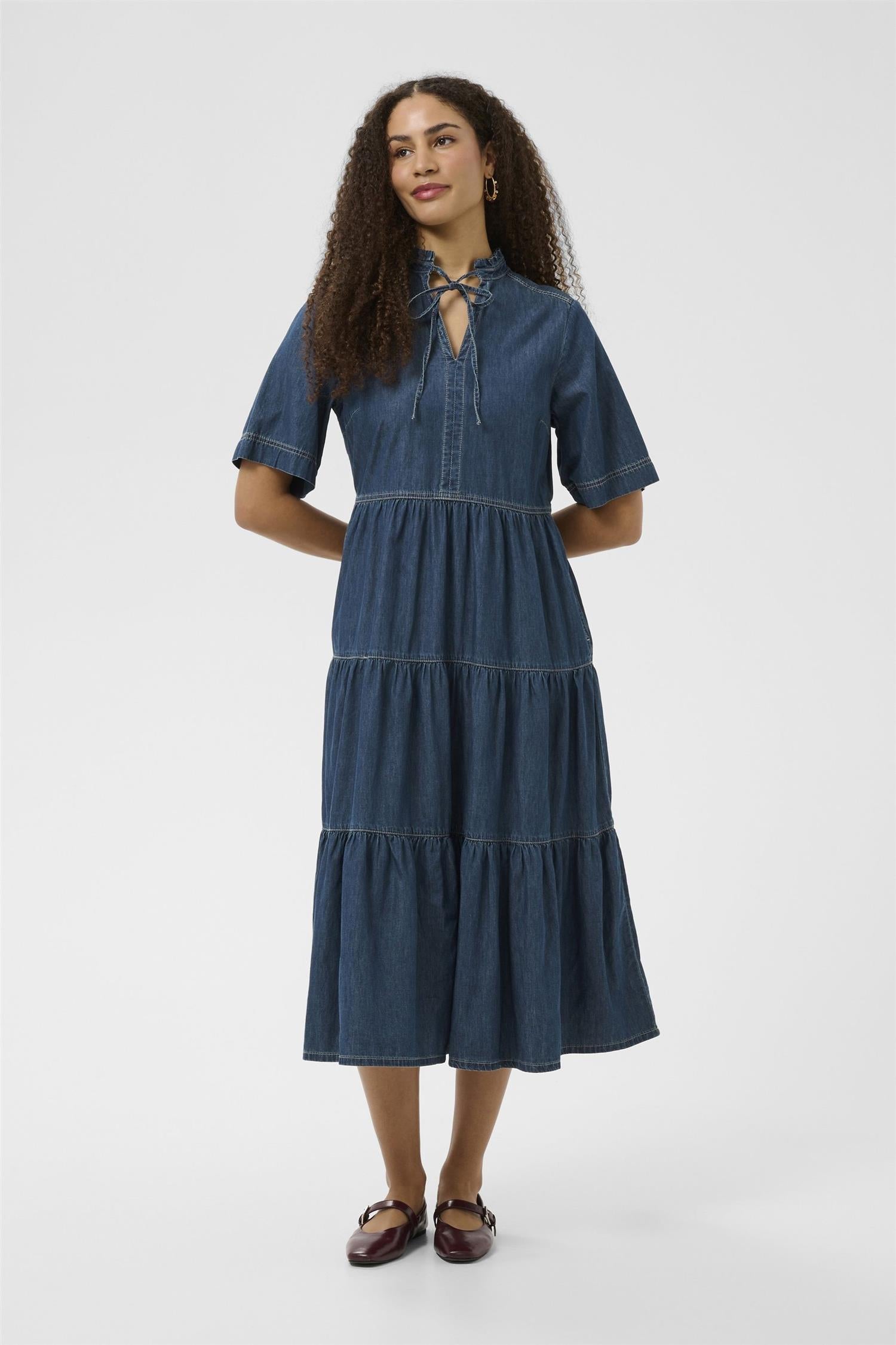 Crwinnie Denim Dress Blå