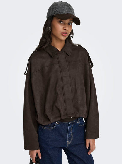 Jdynia Faux Suede Bat Jacket Otw Noos Brun