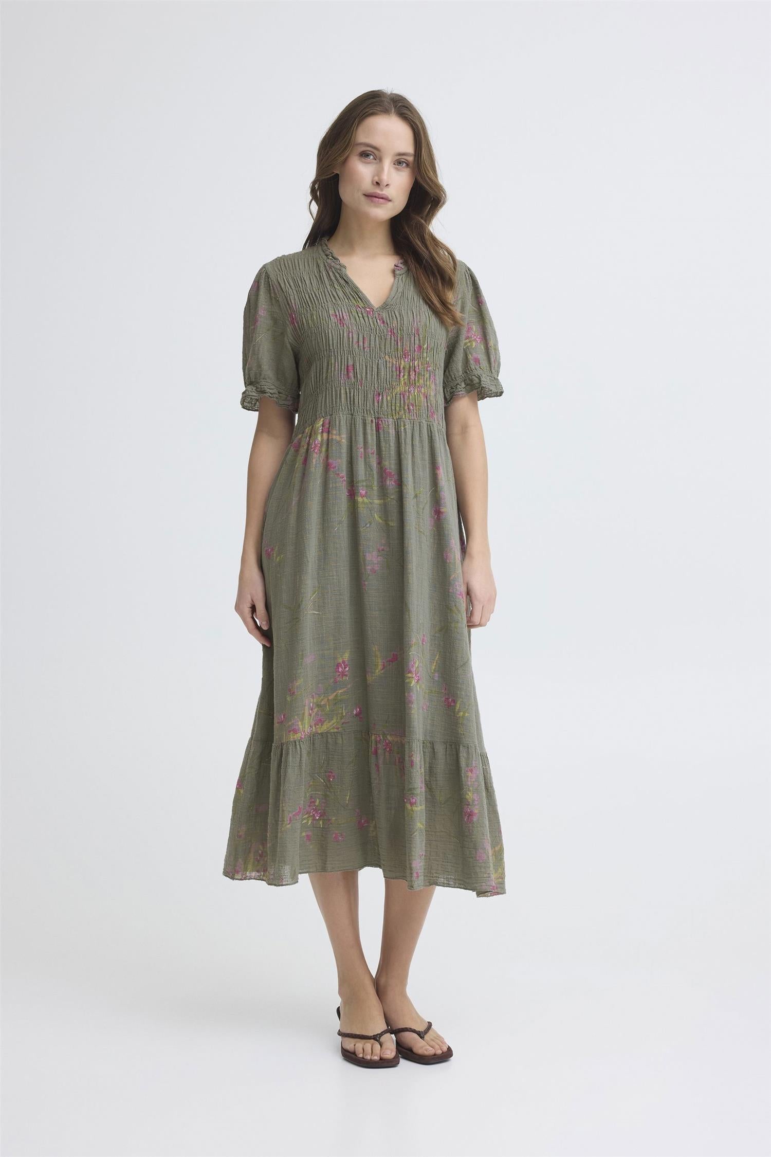 Sbalexa G Long Flo Dress Grønn