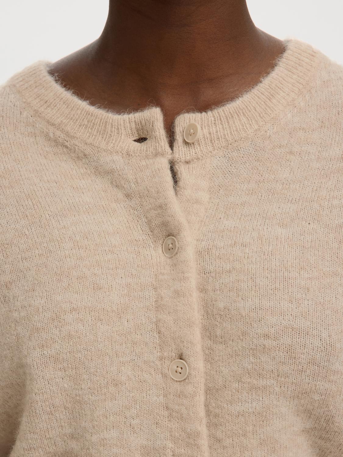 Slflulu 2/4 Knit Cardigan Noos Beige