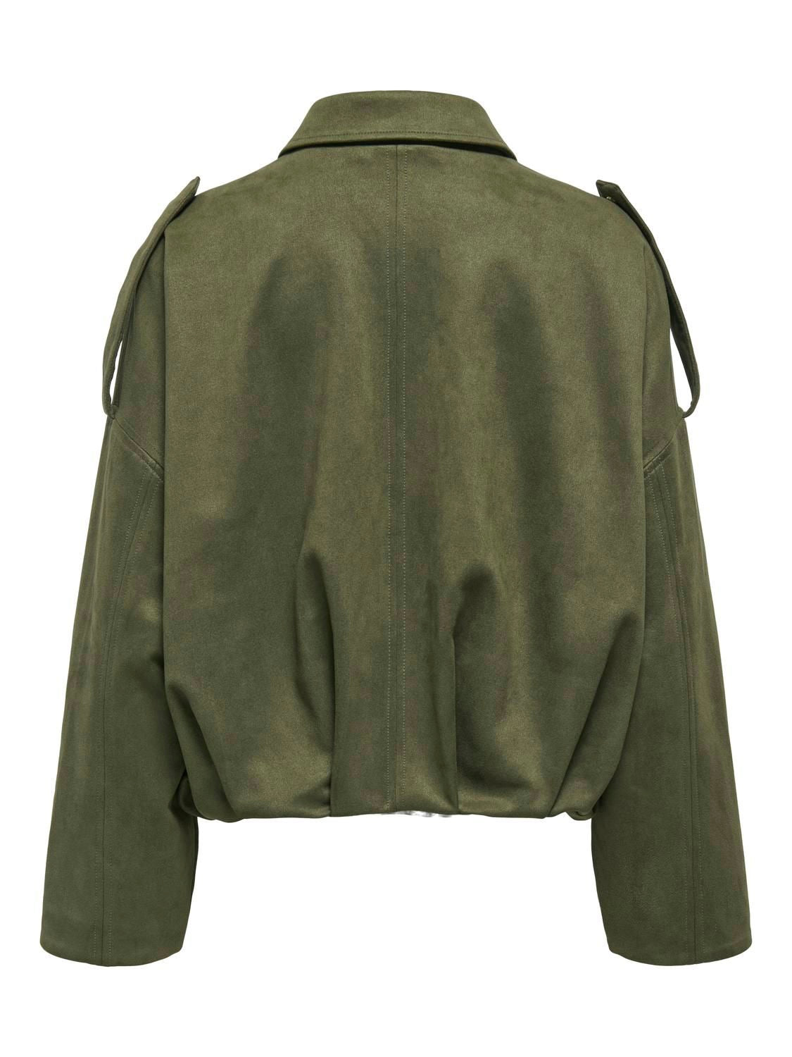 Onlmoon-Stina Faux Suede Bomber Pnt Noos Grønn