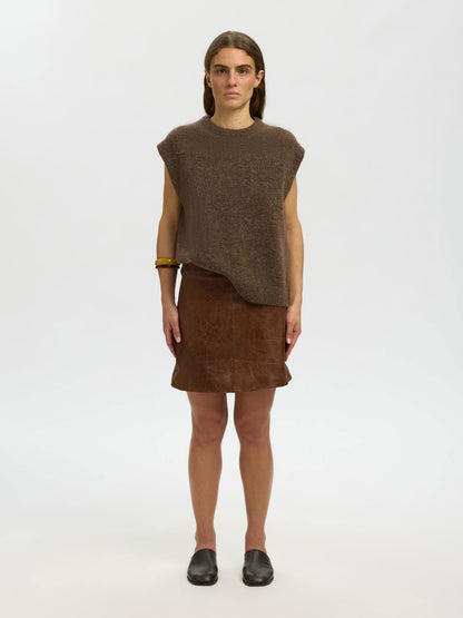 Slwlulu Sl Knit Vest Noos Brun