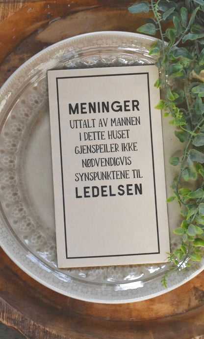 SERVIETT «MENINGER UTTALT AV MANNEN»