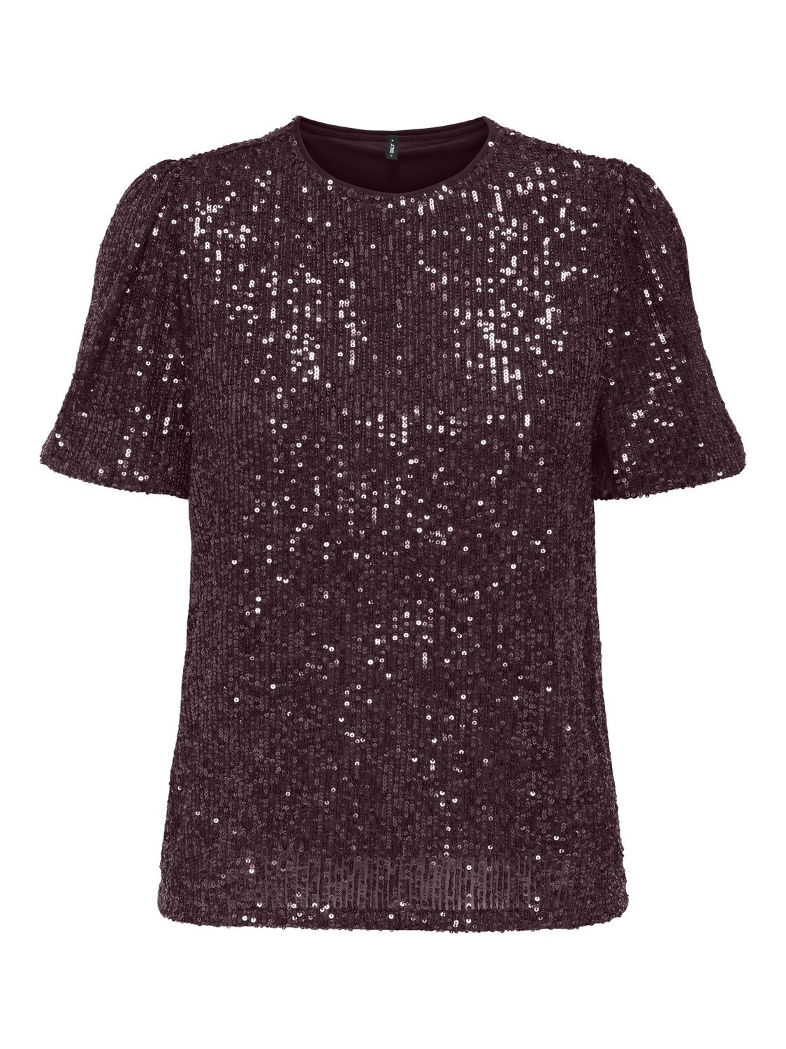 Onlana S/s Loose Sequins Top Jrs Rød