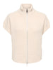 Onlbianca Sl Highneck Zip Vest Knt Beige