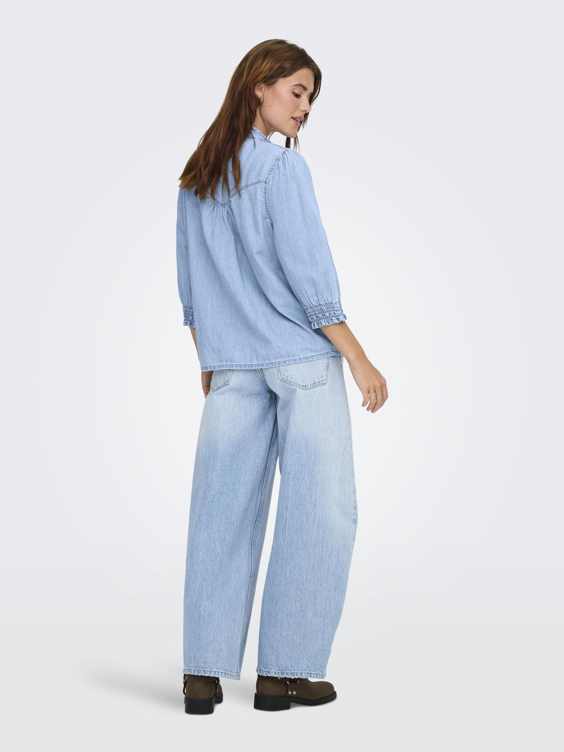 Onlraya 3/4 Shirt Dnm Akm Noos Blå