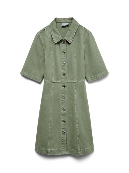 Vmdaisy 2/4 Short Denim Dress Noos Grønn