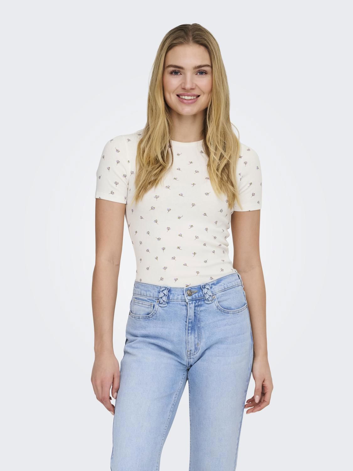 Jdylucky S/s O Neck Top Jrs Noos Hvit