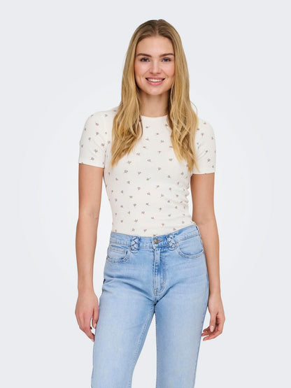 Jdylucky S/s O Neck Top Jrs Noos Hvit