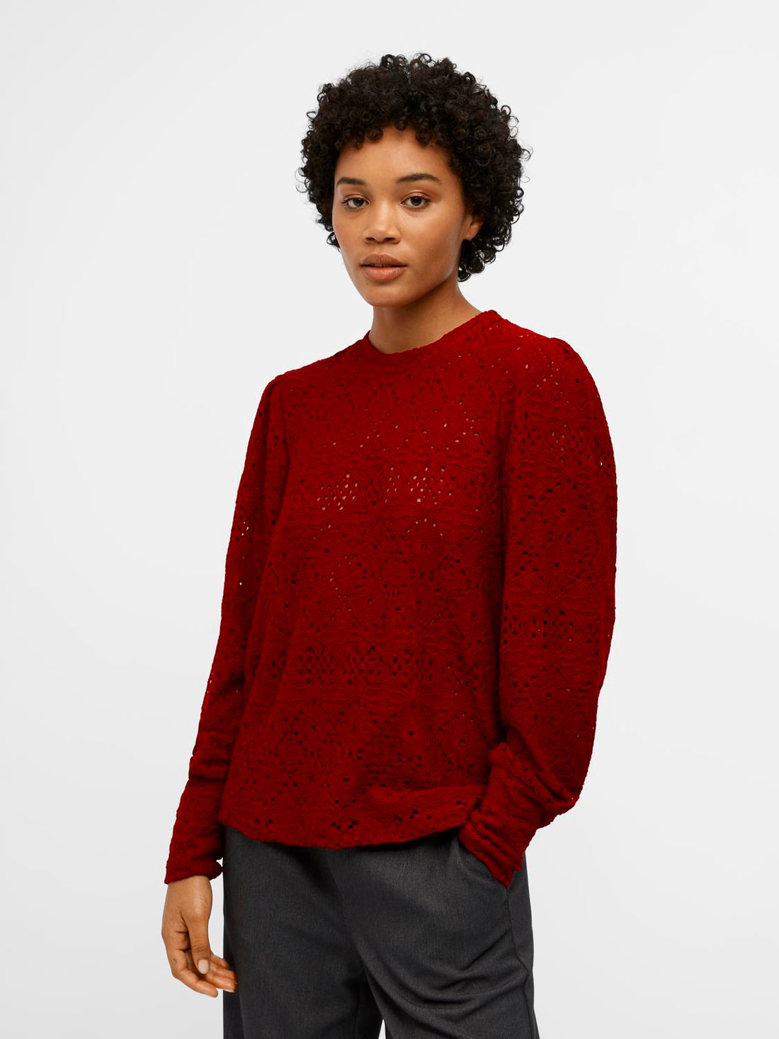 OBJFEODORA L/S TOP NOOS Rød