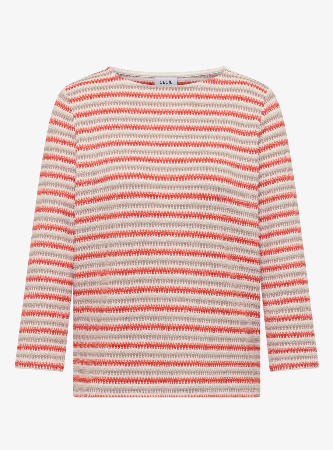 MULTI STRIPE KNIT T-SHIRT Rød