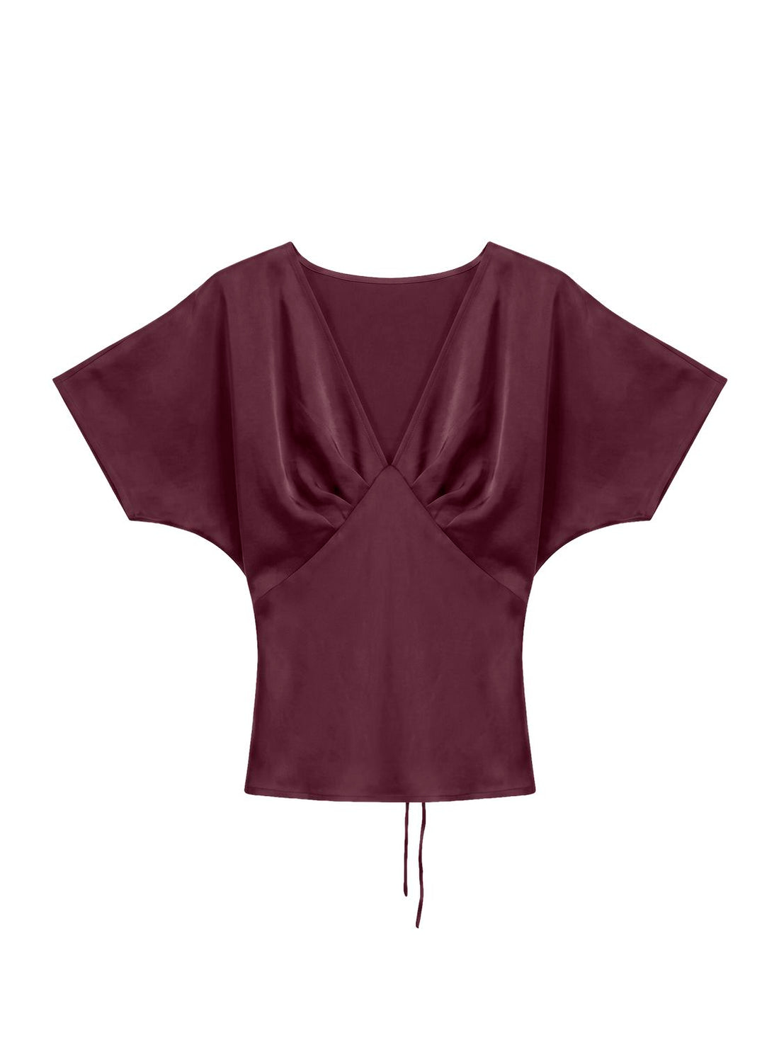 Vmmiro Ss Waist Tie Top Wvn Ret Burgunder