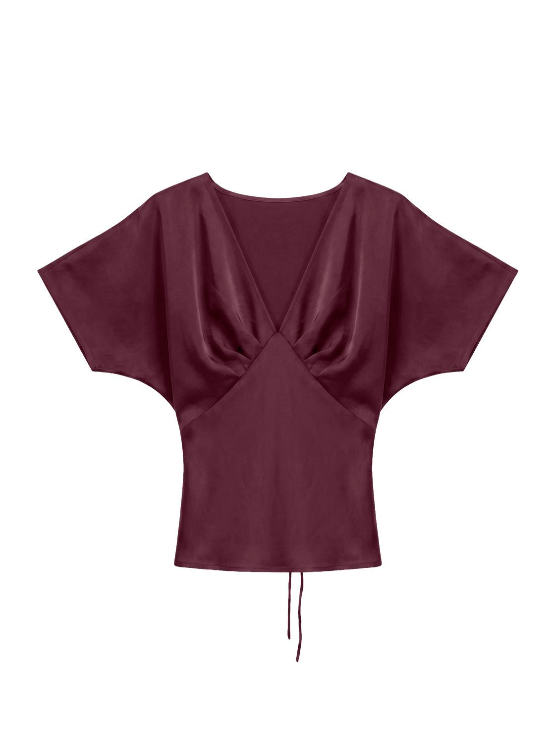 Vmmiro Ss Waist Tie Top Wvn Ret Burgunder