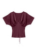Vmmiro Ss Waist Tie Top Wvn Ret Burgunder