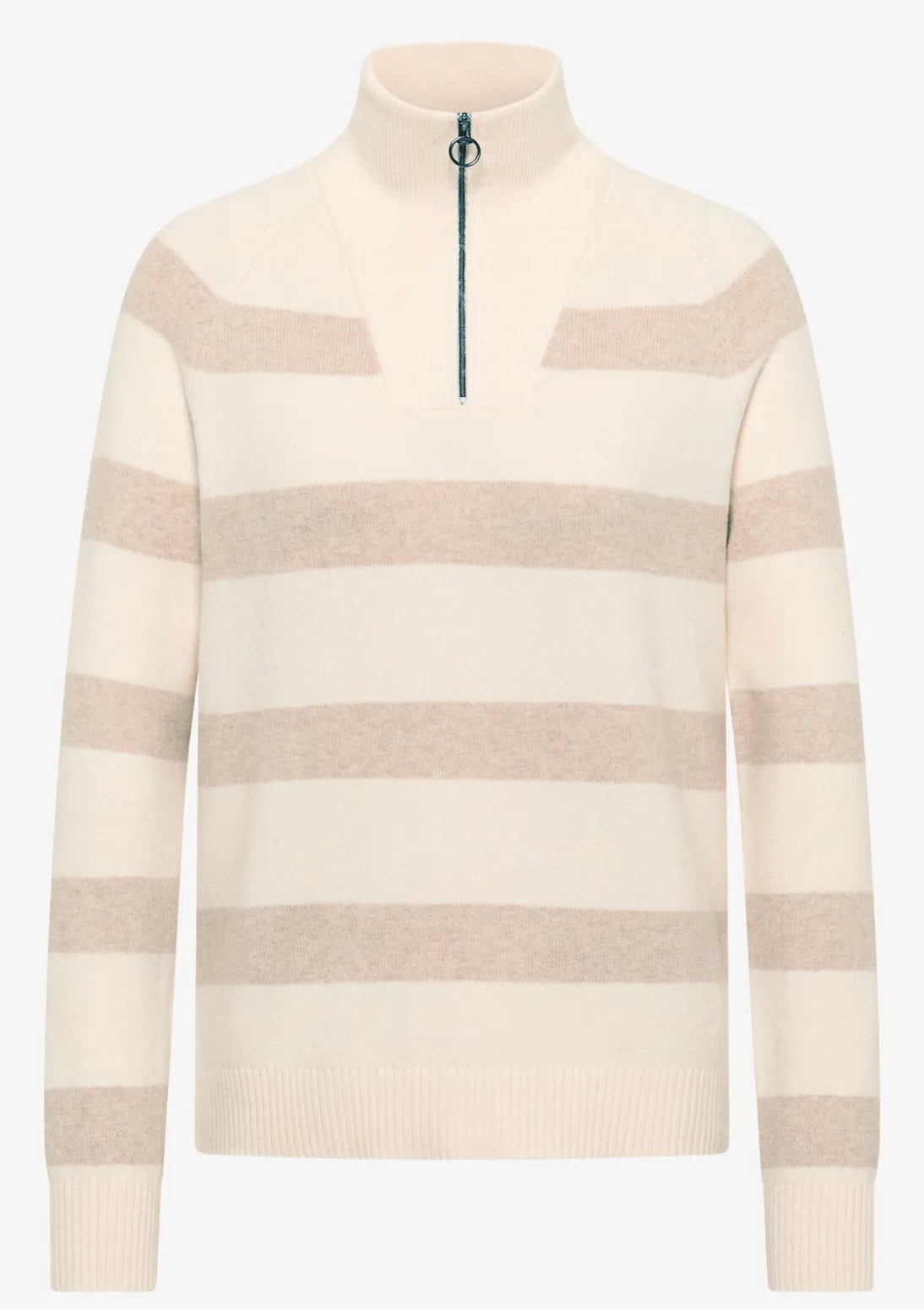 Cosy striped troyer Beige