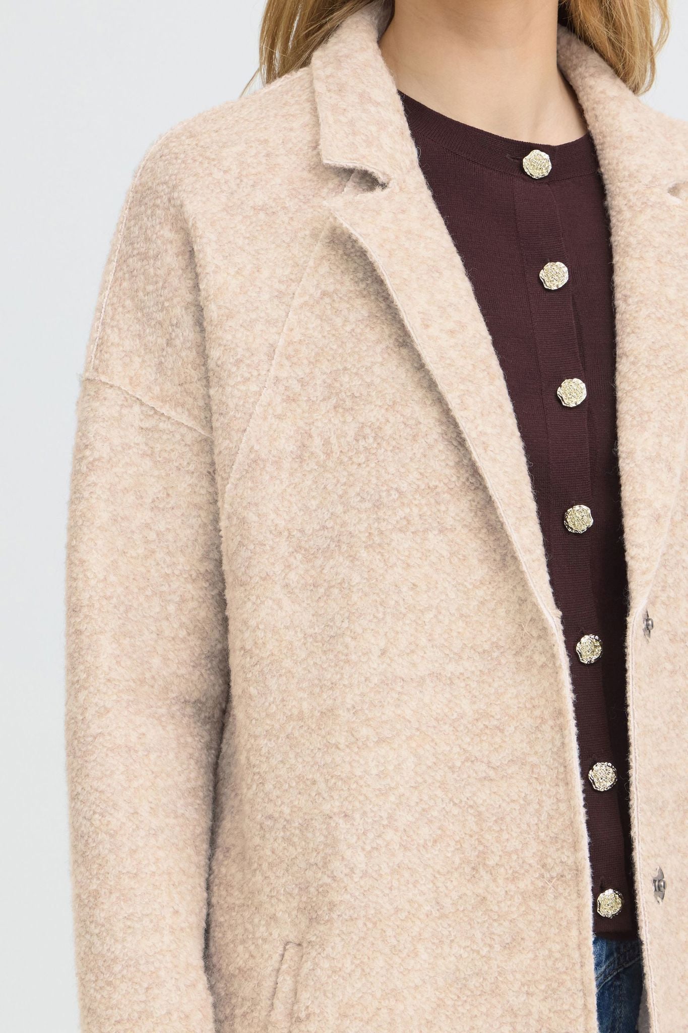 Pzlula Wing Sl. Coat Beige