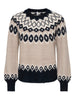Onlrusty Ls Fair Isle O-Neck Bf Knt Blå