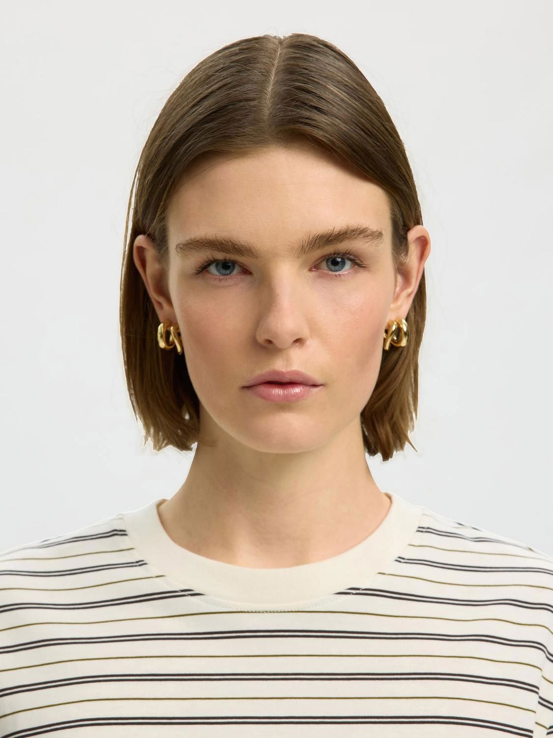 Slwessential Ls Striped Boxy Tee Noos Brun