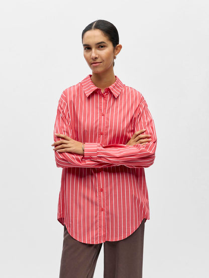 Objtutta Lo L/s Shirt Noos Rød