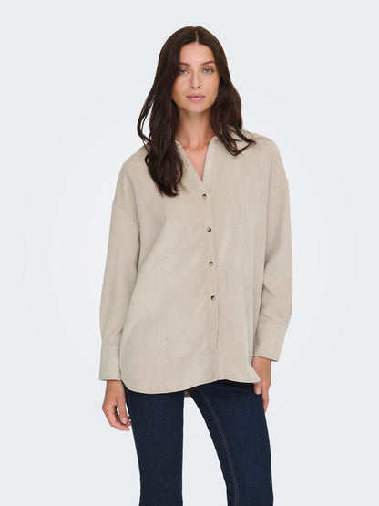Onlmarike Life L/s Cord Loose Shirt Pnt Brun