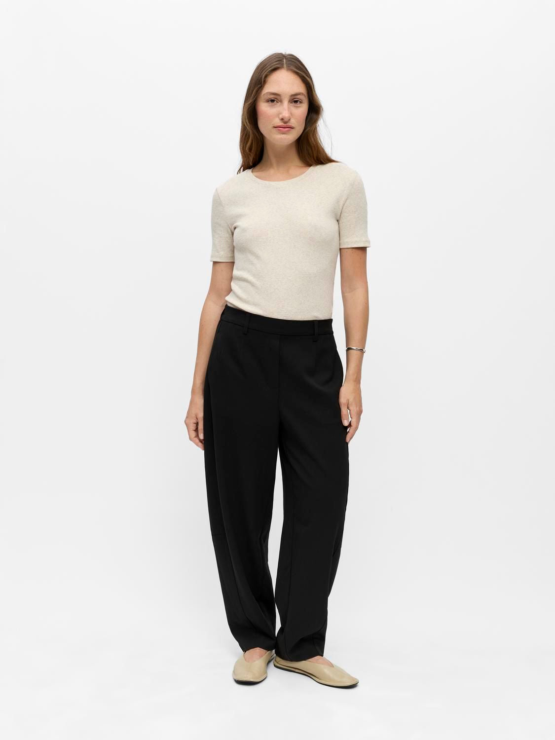 Objlisa Hw Ankle Barrel Pant Noos Sort