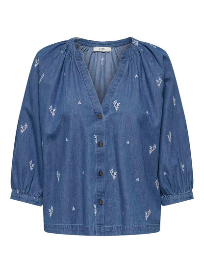 Jdykai 3/4 Shirt Wvn Dia Blå