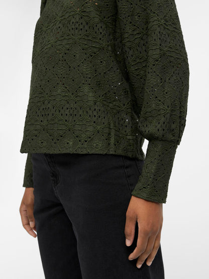 Objfeodora L/s Top Noos Mørkegrønn