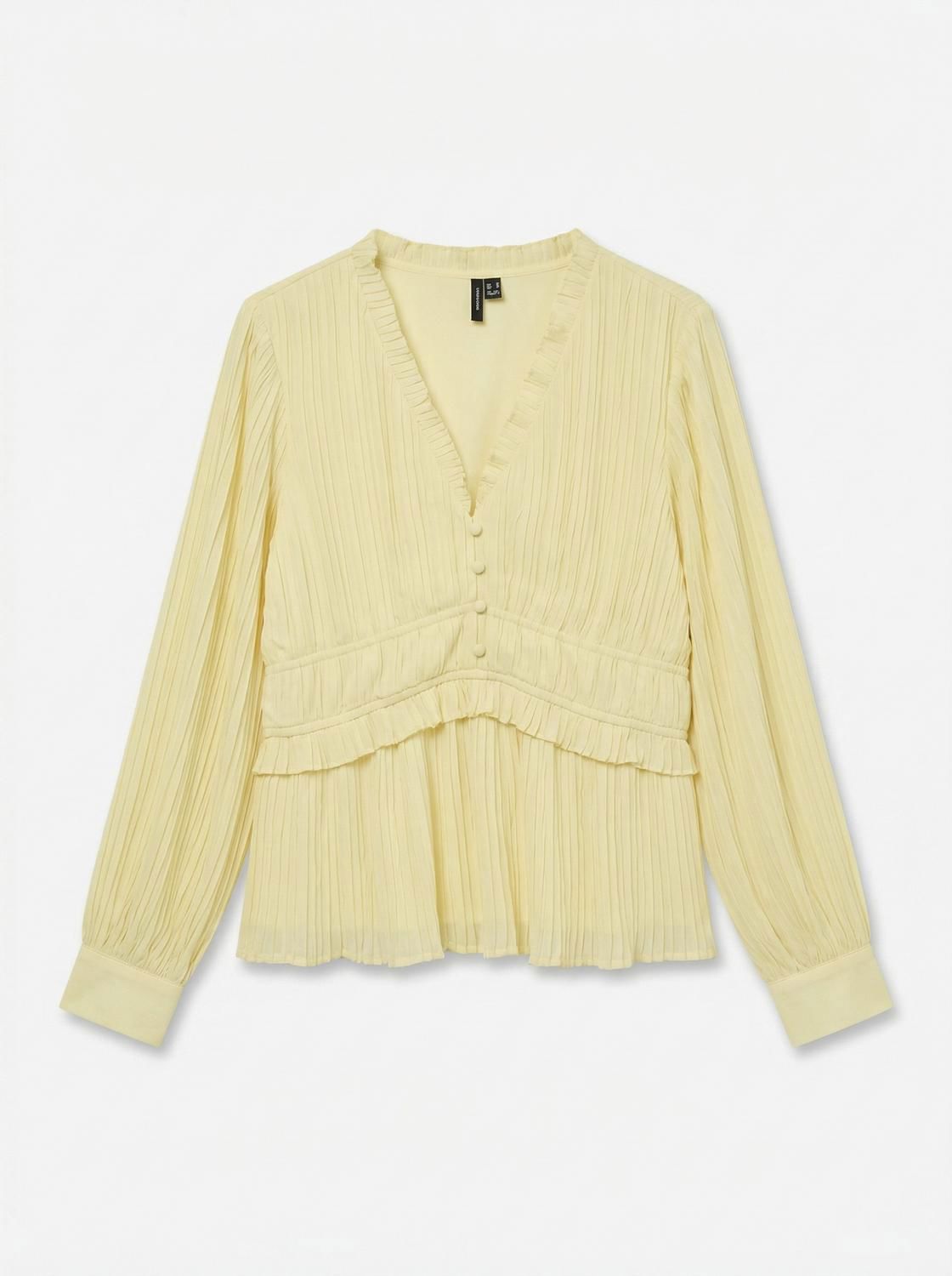 Vmdora Ls Detail Plisse Top Wvn Exp Gul