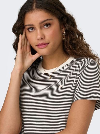 Jdypisa Life S/s Print Top Jrs Noos Svart