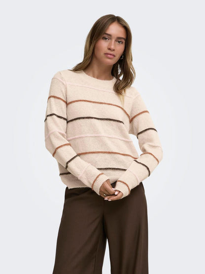 Jdysigrid Life L/s On Struc Pullover Knt Grå