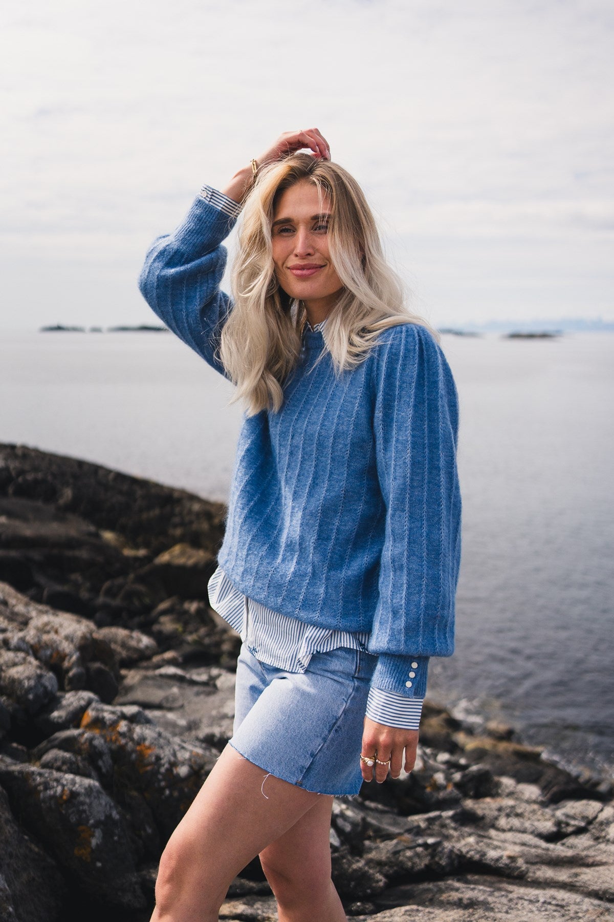 Rausamalie Puff Pullover Blå