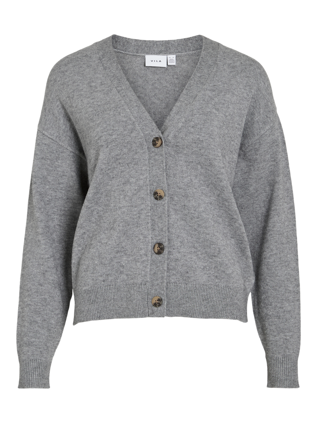 Viril V-Neck Knit Cardigan - Noos Mellomgrå