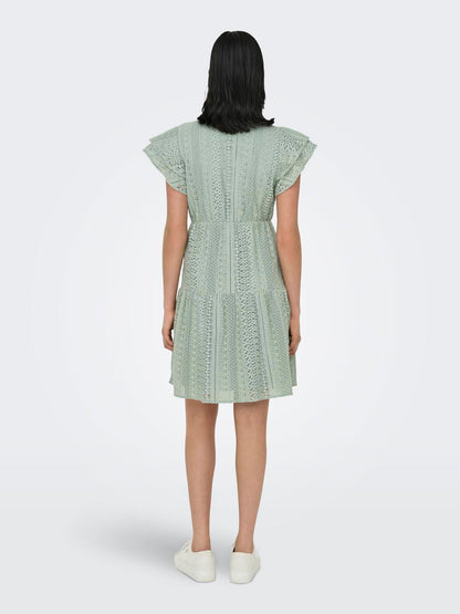 Onlhelena Lace Capsl Dress Wvn Noos Grønn