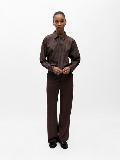 Objsanne Aline Wide Pant Noos Brun