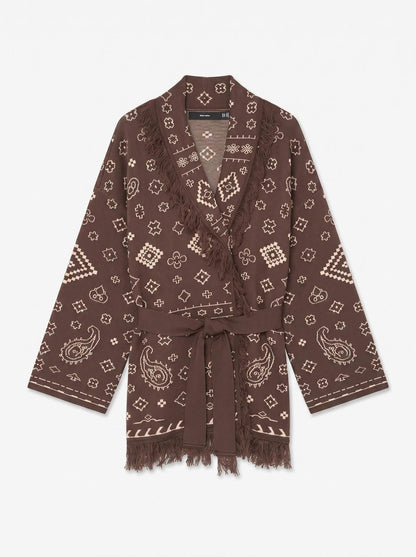 Vmscarlett Ls Tassel Jacquard Cardi Lcs Brun