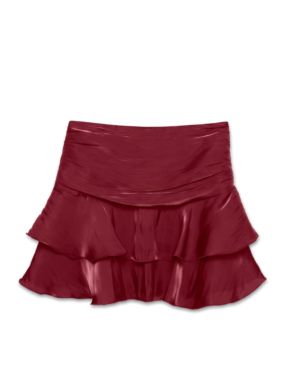 Vmpolly Hw Layer Short Skirt Wvn Burgunder